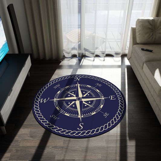 Nautical compass Round Rug - Guided Hands Creations