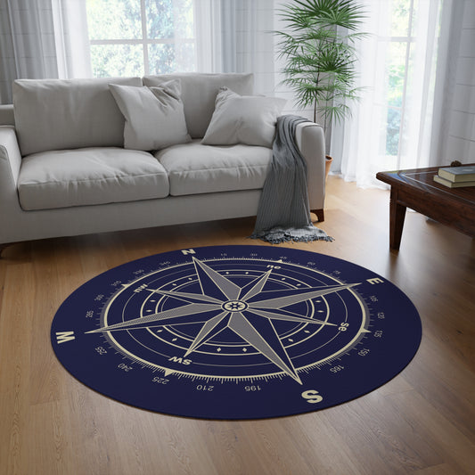 marine compass round rug - Guided Hands Creations